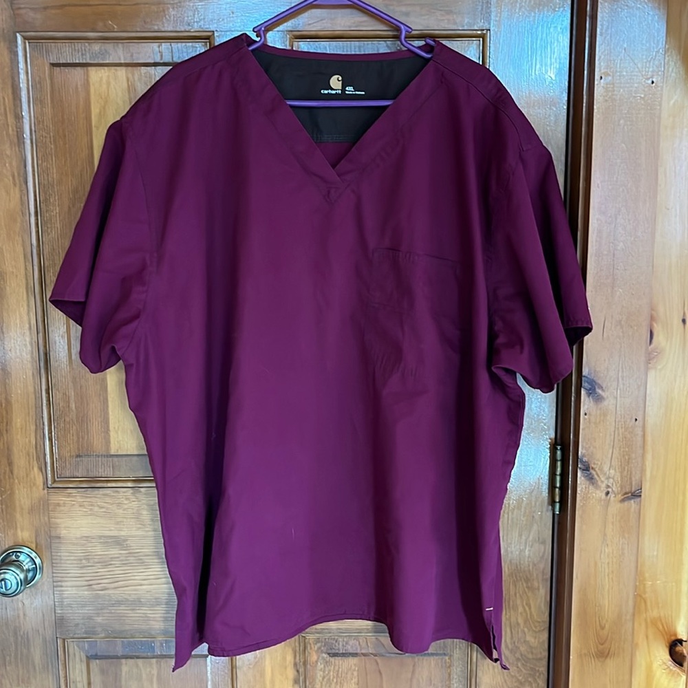 Carhartt Universal Burgundy Scrub Top with Pocket Size 4XL